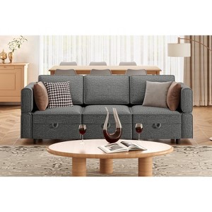 87" W 3 Seater Couch with Storage, Comfortable Sectional Couches and Sofas for Living Room Bedroom Office Small Space, Easy Assembly & Comfy Cushion - 1 of 4