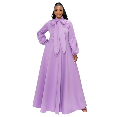 L I V D Women's Bella Donna Dress with Ribbon and Bishop Sleeves