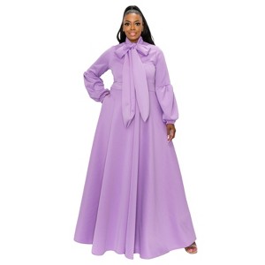 L I V D Women's Bella Donna Dress with Ribbon and Bishop Sleeves - 1 of 3