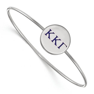 Black Bow Jewelry Sterling Silver Kappa Kappa Gamma Greek Life Bangle Bracelet 8 Inch