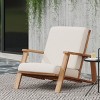Modern Adirondack Outdoor Club Chair, Acacia Wood Frame with Water-Resistant Cushions, Teak Finish-Coolbibila - 3 of 4