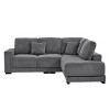 GDFStudio Hallie Modern 93" 3-Seater L Shaped Reversible Rubberwood Corduroy Upholstered Sectional Sofa with Thick Cushion - 4 of 4