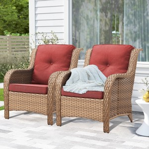 POCASSY Wicker Rattan Outdoor Chairs - 1 of 4