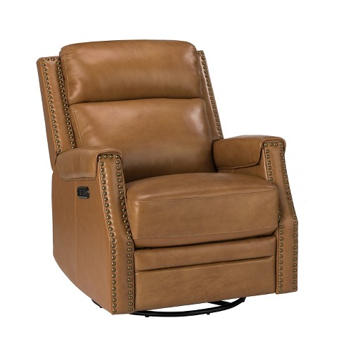 Genuine leather rocker deals recliner