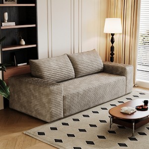 63" Corduroy Loveseat Sofa with Deep Seat Design, Comfy Sofa for Living Room or Bedroom, No Assembly Sofa for Apartment or Office-Koiai - 1 of 4
