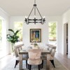 PAKOKULA 6-Light Black Vintage Candle Style Wagon Wheel Chandelier - 3 of 4