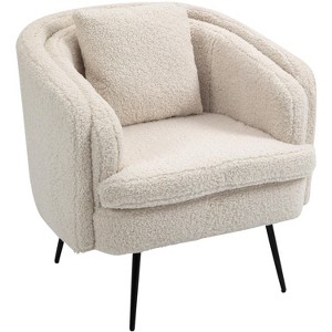 Nordlys Metal and Bouclé Lounge Chair Modern Design Style Upholstery Living Room - 1 of 4