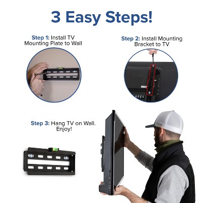 Black Full Motion Steel TV Wall Mount for 32"-55" TVs