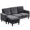 VYNXARIA Modern Design Chenille 3 Seat L-Shape Sectional Sofa with Storage Chaise for Apartment, Studio, Office,Living Room,L shape - 3 of 4