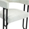 SEYNAR Modern Contemporary Chenile Fabric Upolstered Ring Open Back Dining Chair Set of 2,Beige,23.62''W*20.08''D*28.35''H - 3 of 4