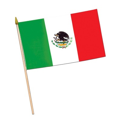 Beistle Rayon Mexican Flag 4" x 6" Red/White/Green 13/Pack 50983
