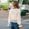 Women's Cozy Spin Around Open-Knit Cream Sweater - Cupshe - 4 of 4