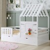 Whisen Twin Size House Bed With 2 Storage Drawers, Guardrails, Roof & Window for Girls & Boys - 2 of 4