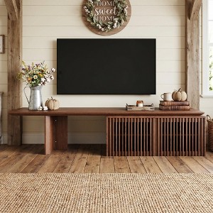 JVNOXK Walnut Extendable TV Stand, 78.7