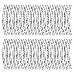 Unique Bargains Texture Plating Brass Craft DIY Curved Tube Beads 40 Pcs - 1 of 4