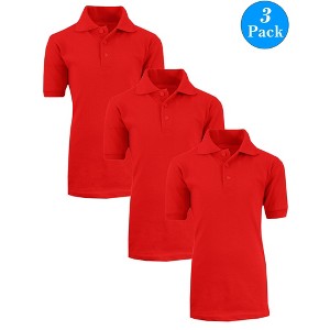 Galaxy by Harvic Boys School Uniform Polo -3 Pack - 1 of 2