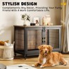 37.5" Rustic Farmhouse Dog Kennel – Furniture Style Pet Crate w/ Wheels, Tray & Ventilation - 2 of 4