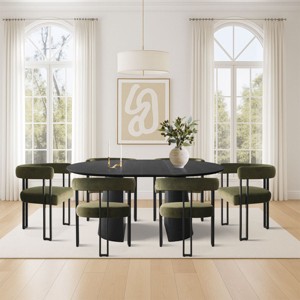7 Piece Dining Set for 7,Extendable Wood Dining Table with 6 Upholstered Velvet Dining Chairs with Arm for Dining Room,Kitchen-Maison Boucle - 1 of 4