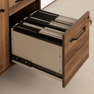 South Shore Flam 44'' Natural Walnut Multi-Function Secretary Desk