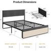 Upholstered Bed Frame With Headboard-2 Storage Drawers-Metal Slats-No Box Spring Needed-Noise Free Platform - 2 of 4