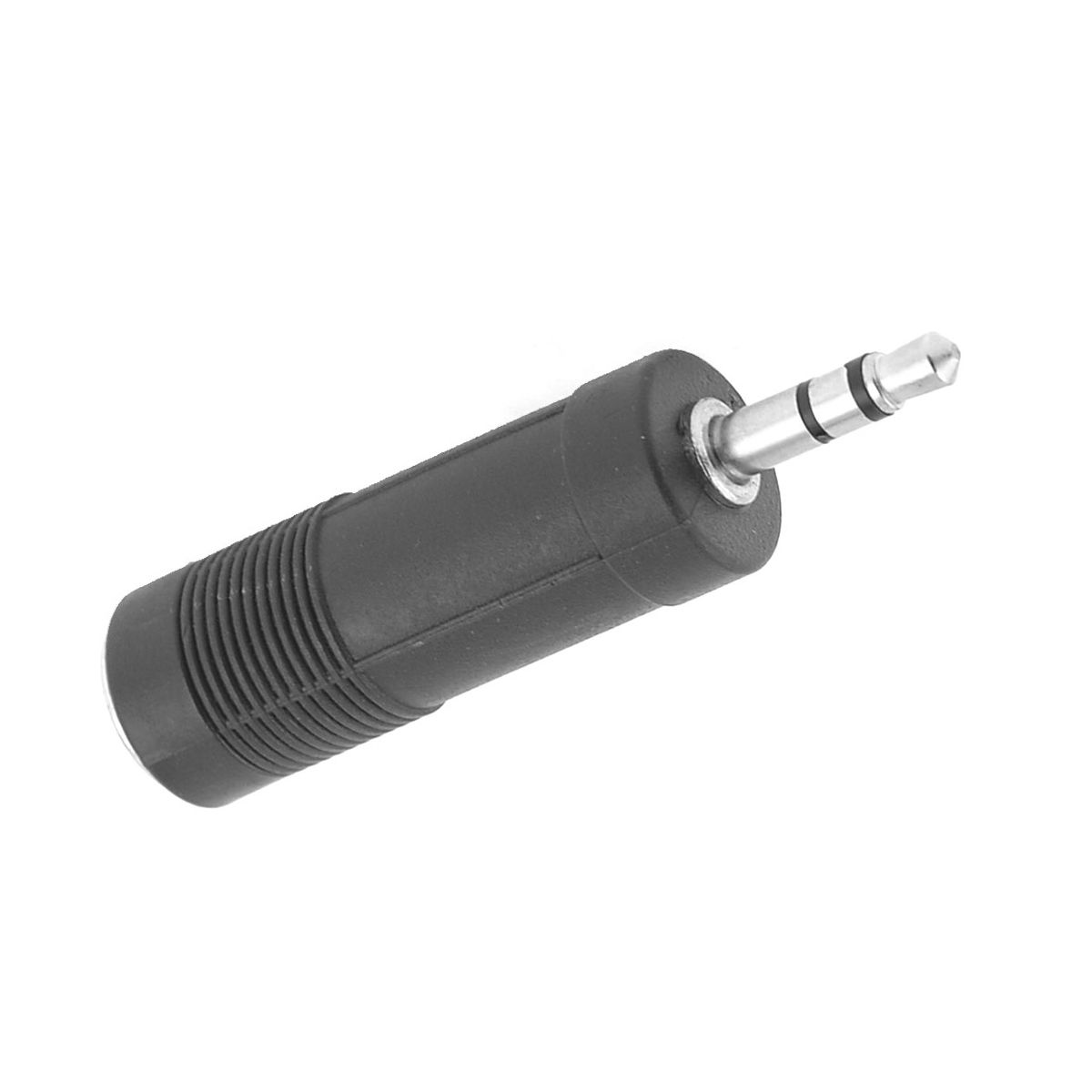 Unique Bargains Metal Plastic Black Silver Tone Audio Plug 6mm 1 Pc - thumbnail 5