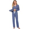 Ekouaer Women's Pajamas Long Sleeve Sleepwear Casual Button Down Loungewear Soft Pjs Set - 4 of 4