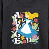 Women's - Disney - Alice in Wonderland Lightweight French Terry Wide Neck Long Sleeve Shirt - 2 of 4