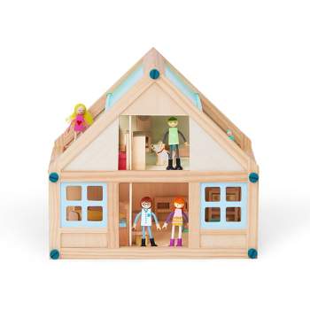 Olivia's Little World Kids Buildable Furnished Wooden Dollhouse for 3.5" Dolls