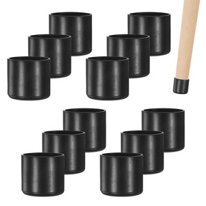 Unique Bargains Non-Slip PVC Chair Leg Caps Floor Protectors for Folding Chairs Black - 1 of 4