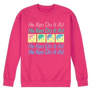 Men's - Barbie - He Ken Can Do It All Stacked Graphic Fleece Sweatshirt - 1 of 3