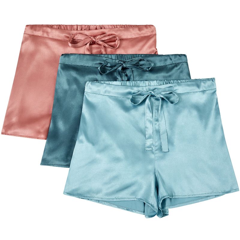 Lady Boxers, Pack of 3 Women's Satin Boxers Sleep Shorts, 1 of 5