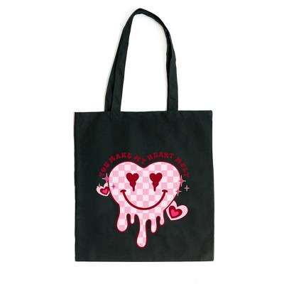 City Creek Prints Make My Heart Melt Canvas Tote Bag - 15x16 - Black