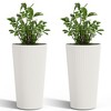 NAYSAYE 2PCS 23.6" Tall Planter for Outdoor Plants Plastic Flower Pots, Front Porch Furniture for Garden Pots Patio Balcony, 13"*13"*23.6" - 4 of 4