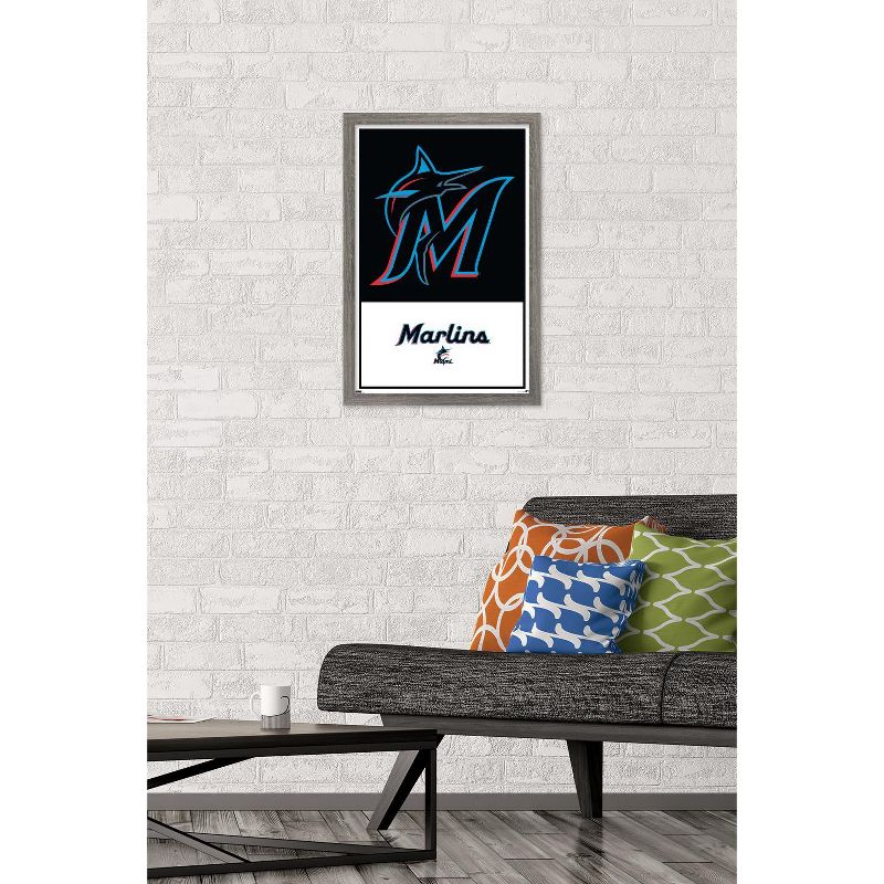 Trends International MLB Miami Marlins - Logo 22 Framed Wall Poster Prints, 2 of 7