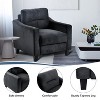 PexFix Velvet Upholstered Single Sofa Chair Sectional Couches Mordern Accent Armchair with Wooden Legs for Living Room Bedroom Office Black - 3 of 4
