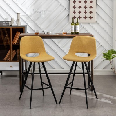DOMETOUR 28.25" Fabric Counter Height Stools Set of 2