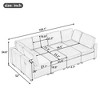 103"W Sectional Sofa Couch, U-shaped Sofa Bed with Two Movable Ottoman and Three USB Ports for Living Room -ModernLuxe - 3 of 4