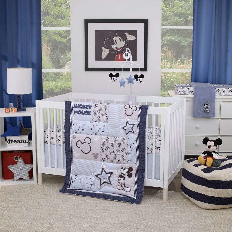 Disney Mickey Mouse - Timeless Mickey White and Black Fitted Crib Sheet, 5 of 6