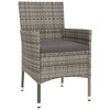 vidaXL Patio Bistro Set with Cushions Outdoor Wicker Furniture Poly Rattan - Dark Gray - 4 of 4
