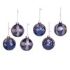 Kurt Adler 80MM Navy Blue Glass Ball Ornaments, 6-Piece Set - 2 of 4