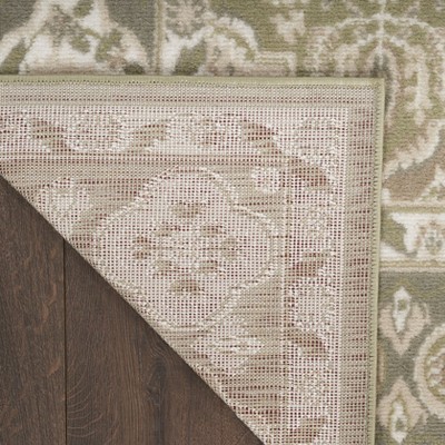 Grafix Green and Beige Synthetic Rectangular Area Rug