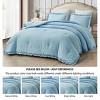 Evo Bytes Washed Microfiber Ruffled Comforter Set Soft Lightweight Bedding-Queen Comforter&2 Standard Shams-Blue - 2 of 4