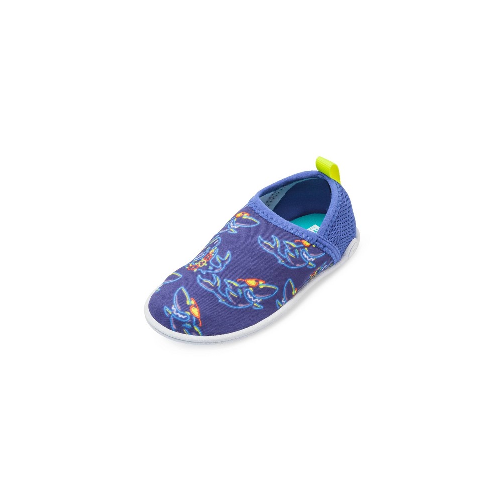 speedo kids' beach bootie water shoes - neon shark xl: pull-on, breathable upper