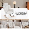 AENKYO 300LB Capacity Soft Teddy Fabric Rocking Chair w/Pocket - Ergonomic Nursery Glider, Solid Wood Base with Headrest for Living Room & Bedroom - 4 of 4