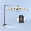 Aghana Digitals 9.5FT UV50+ Offset Cantilever Umbrella with Crank & Cross Base - Beige Polyester - 3 of 4