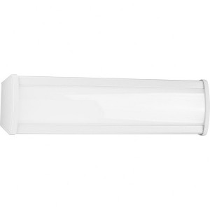 Progress Lighting, Wrap and Strip Collection, 1-Light, LED Flush Mount, White, Acrylic Shade, Steel, Damp Rated - 1 of 2