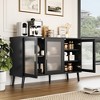 Sideboard Buffet Cabinet, Sideboard Cabinet with  Glass Doors and Removable Shelves,  Decorative for Living Room, Dining Room, Kitchen, Hallway,Black - 2 of 4