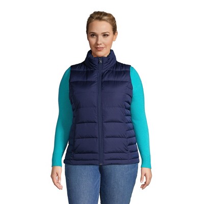 Lands' End Women's Plus Size Down Puffer Vest - 3x - Deep Sea Navy : Target