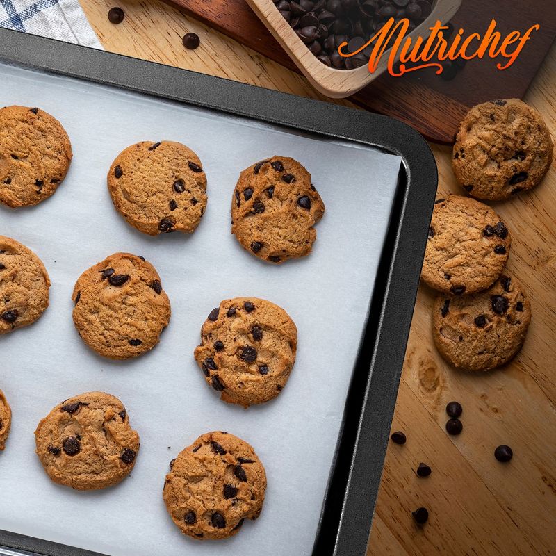 NutriChef 15” Non Stick Cookie Sheet, Medium Black Commercial Grade Restaurant Quality Carbon Metal, 4 of 7
