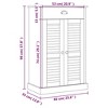 vidaXL VIGO Shoe Cabinet Shoe Storage Organizer with Doors Solid Wood Pine - 4 of 4
